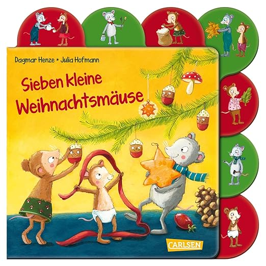 Sieben kleine Weihnachtsmäuse (Pappband)