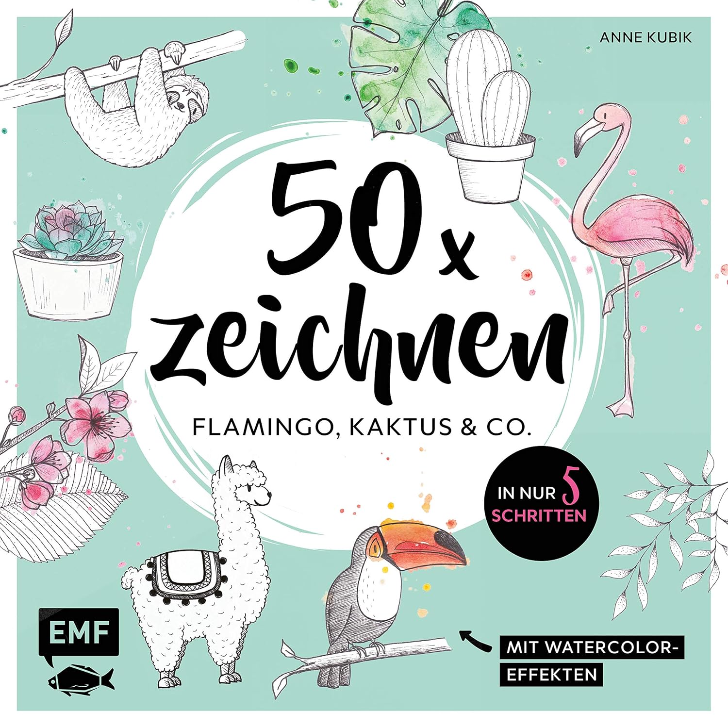 50 x Zeichnen - Flamingo, Kaktus und Co